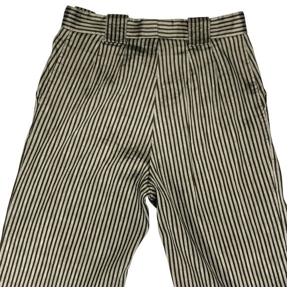 Max Mara Pants Womens Sz 2 Straight Leg Linen Silk Striped Classic Modern Career - Picture 8 of 16